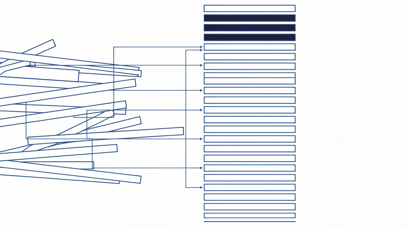 Abstract editorial illustration: a long horizontal hairline timeline with a sharp event tick at far left and its faded echo far right