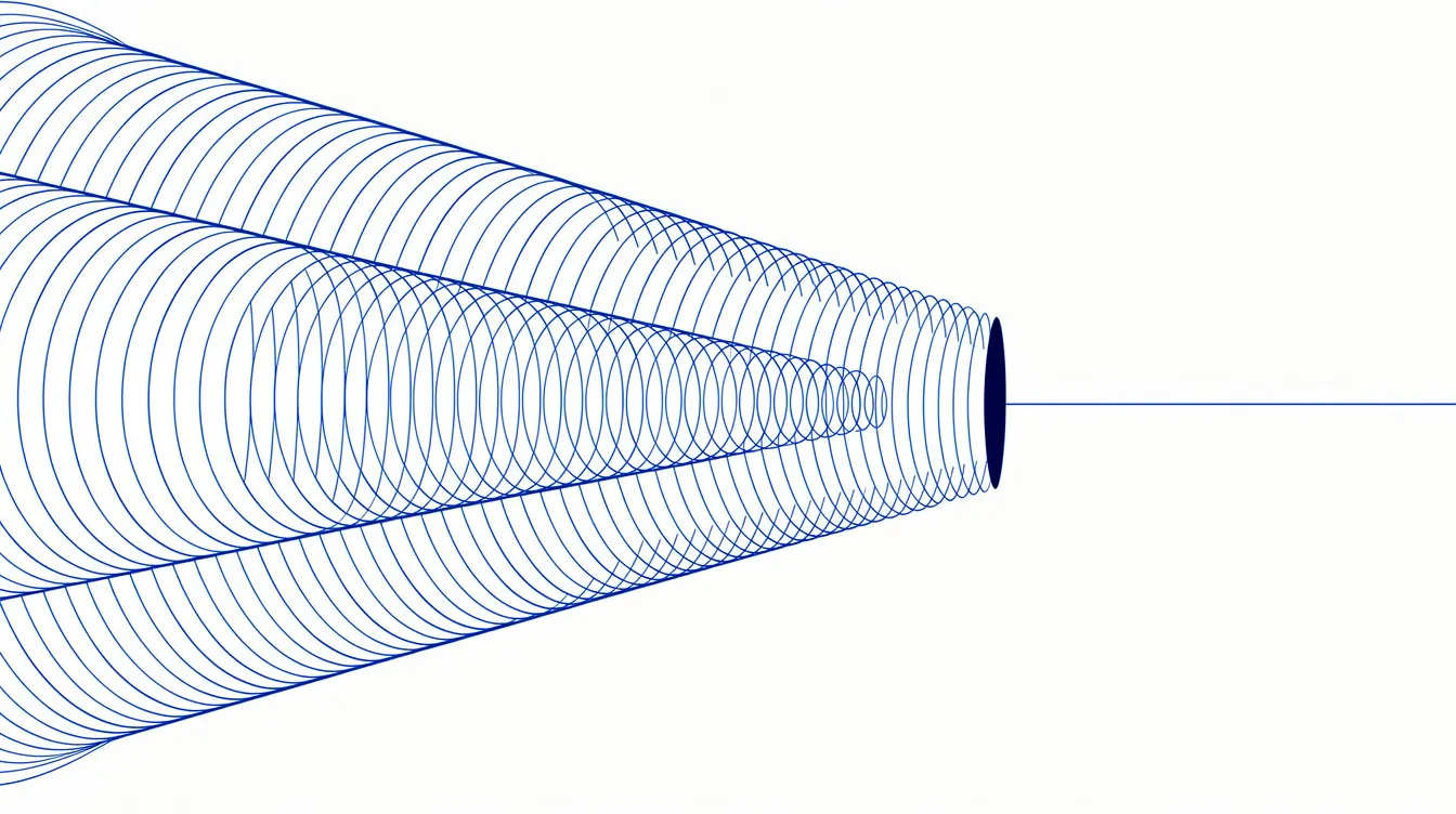 Abstract editorial illustration: a very long thin horizontal band of dense patient hatching ending in one tiny solid segment